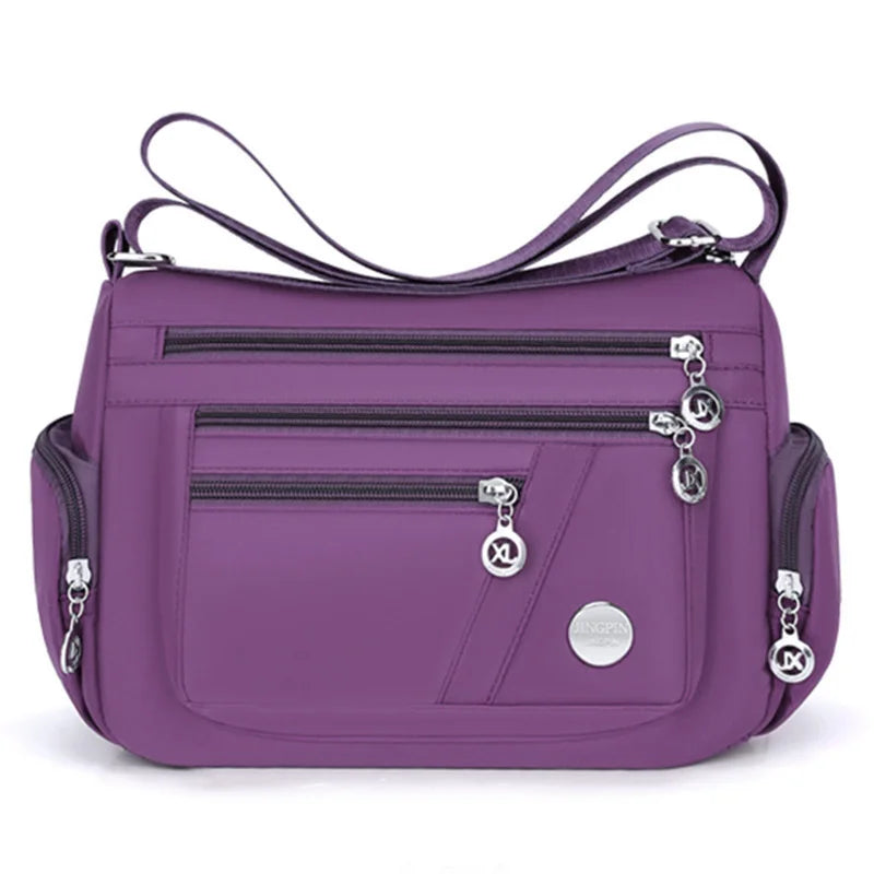 Bandolera de Nylon Multicompartimento con Correa Ajustable