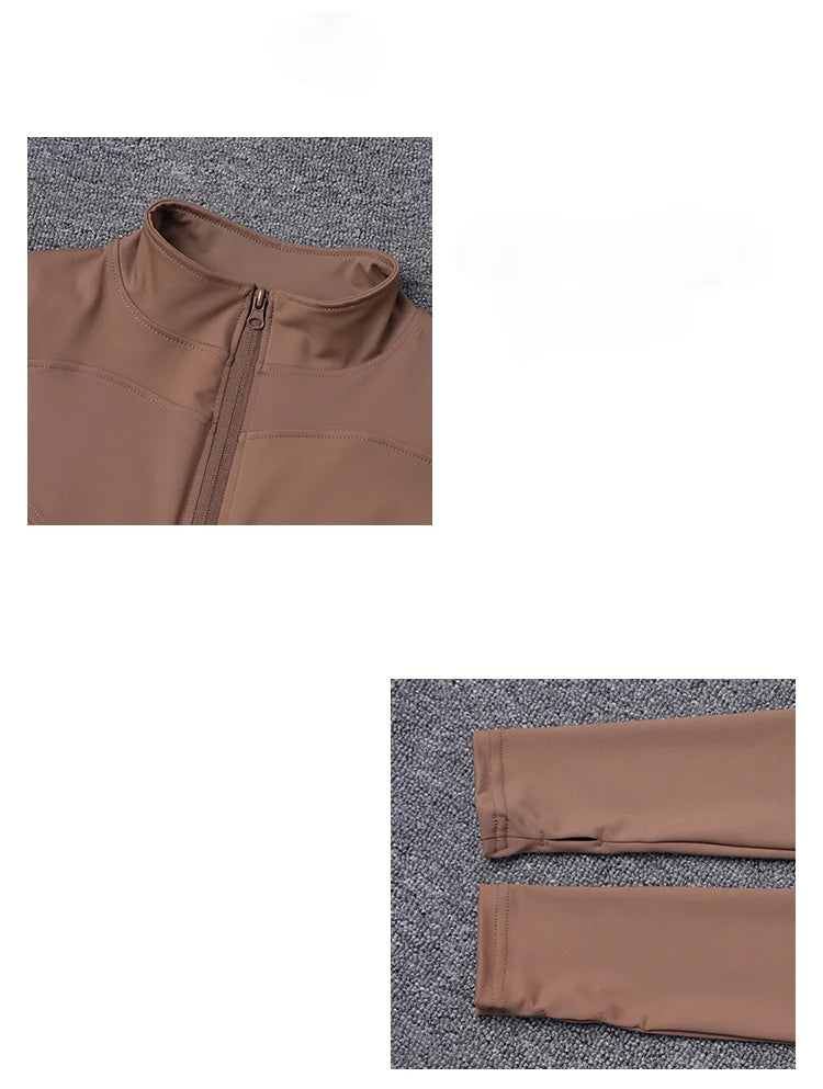 Campera deportiva de mujer para entrenamiento, manga larga con cierre